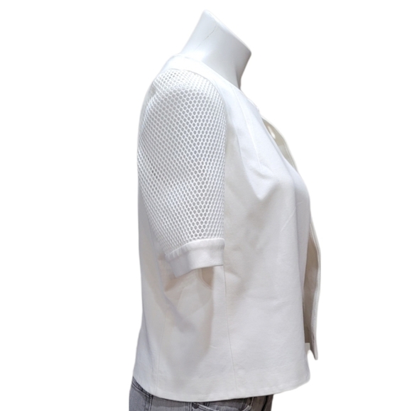 Nine West White Cardigan Short Sleeve Jacket Women's Sz 8 - Picture 5 of 13